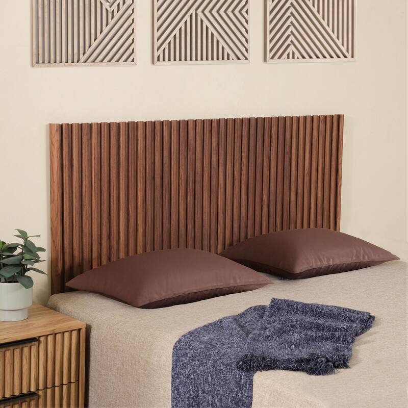 SAFAVIEH Home Telsi Mounted Headboard - Walnut - Queen