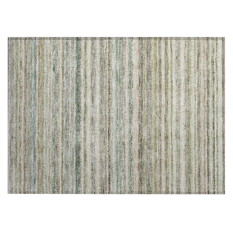 Machine Washable Indoor/ Outdoor Chantille Stripes Rug