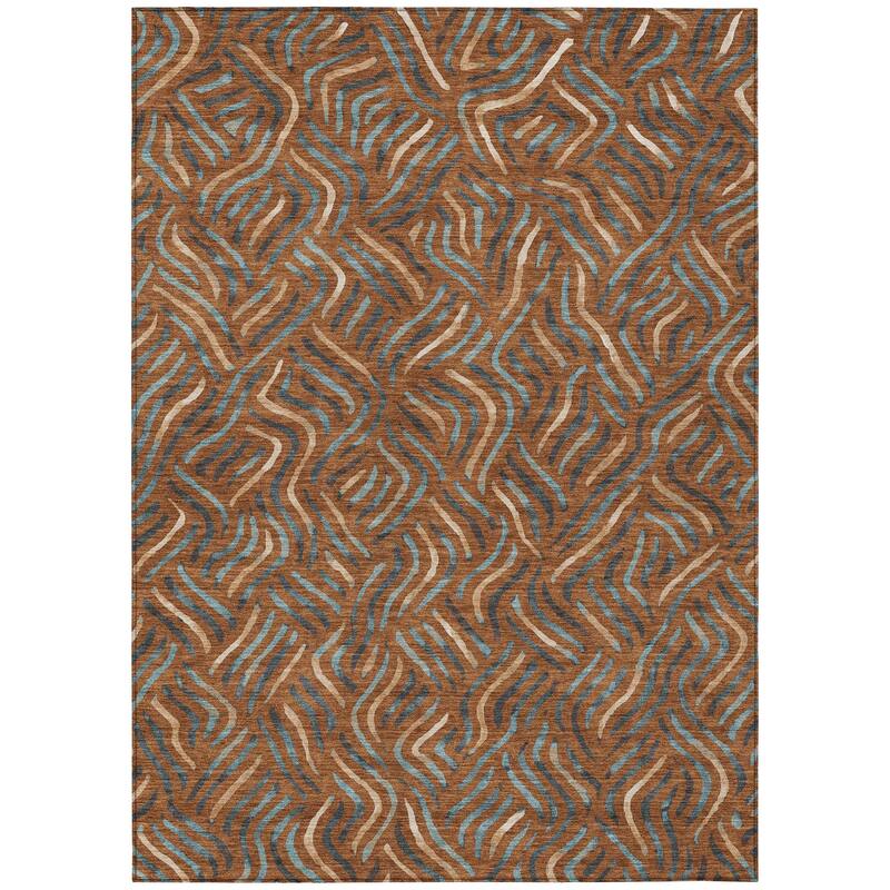 Machine Washable Indoor/ Outdoor Modern Jamie Chantille Rug