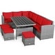 preview thumbnail 46 of 66, Costway 7 PCS Patio Rattan Dining Set Sectional Sofa Couch Ottoman - See Details
