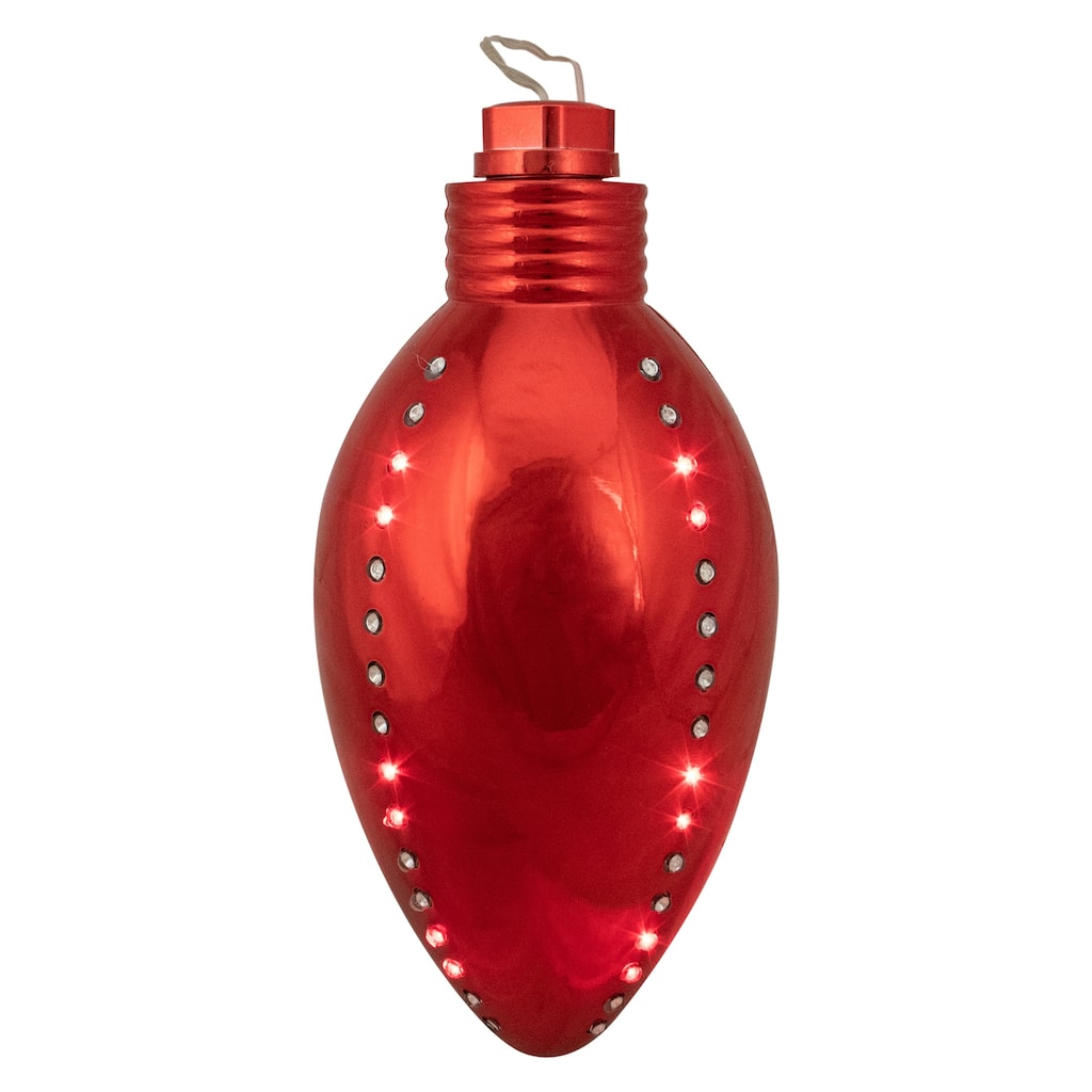 Commercial LED Lighted Multi-Function Christmas Ornament - Red - 10" - Clear Lights
