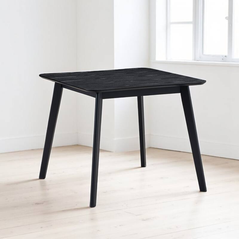 5-Piece Square Dining Table Set for 4, Solid Wood Legs, Upholstered Chairs, Modern Space-Saving Kitchen Furniture, Easy Assembly