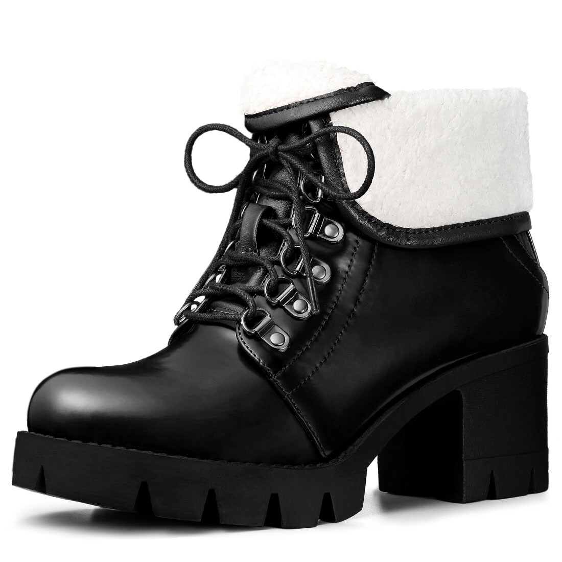 women's fold down combat boots