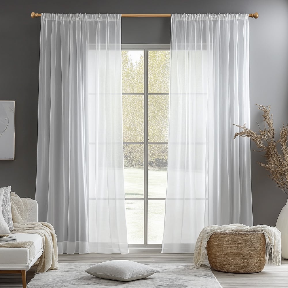 Deconovo Sheer Voile Curtain (2 Panel)