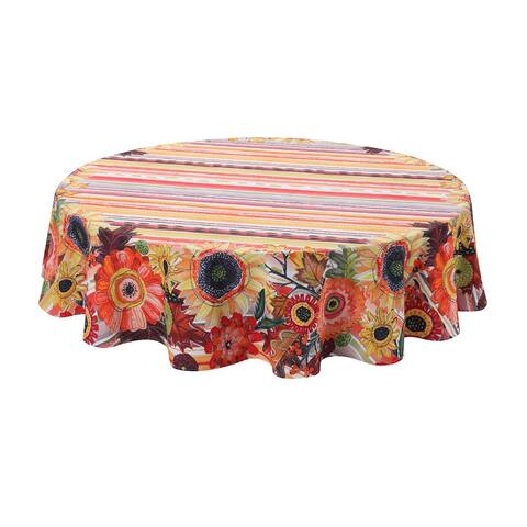 Laural Home Harvest Snippets 70 in Round Tablecloth