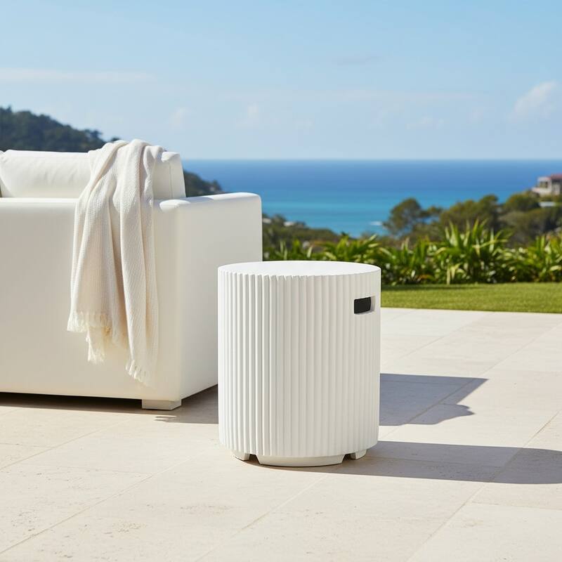 Christopher Knight Home - Lecce 17x19.9" Outdoor MgO Propane Tank Holder/Side Table for Multiple Use