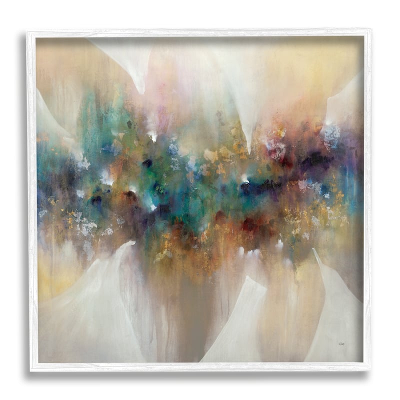 Stupell Abstract Expressive Painting Modern Blue Green Purple Tones Framed Wall Art