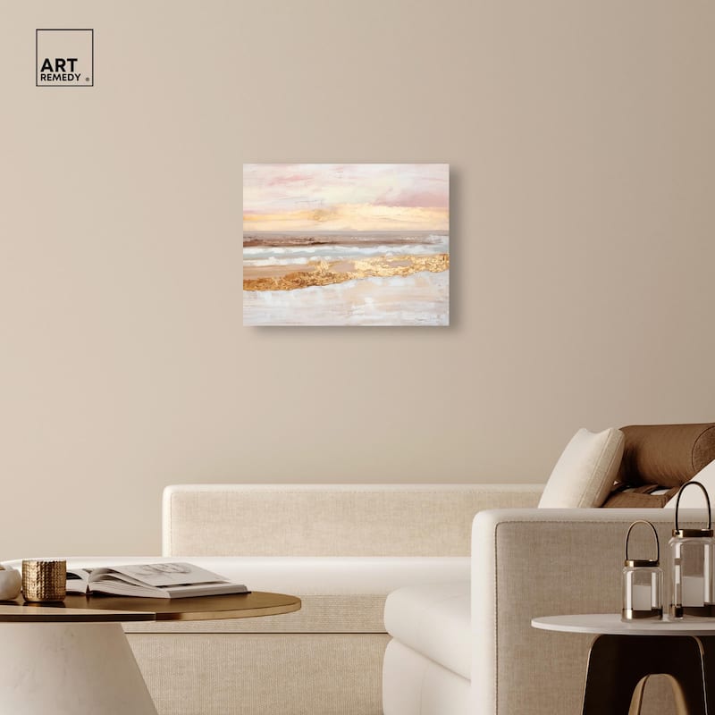 Rose Gold Coast Canvas by Art Remedy, Gallery Wrapped