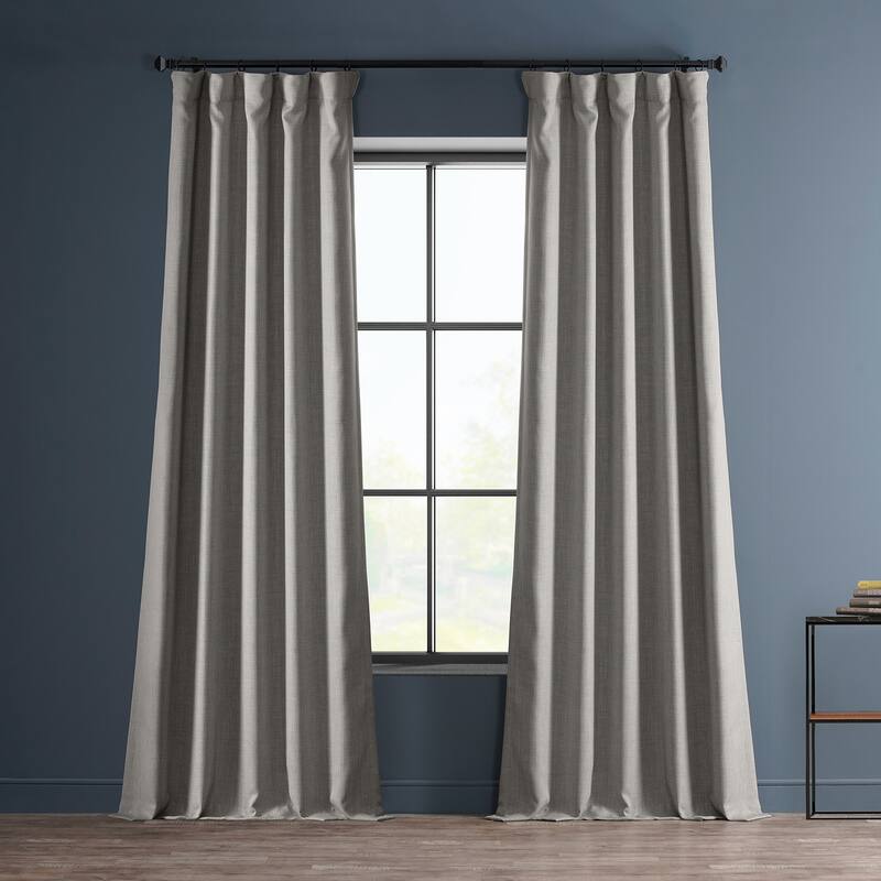 Exclusive Fabrics Faux Linen Room Darkening Curtain (1 Panel) - 50 X 84 - Clay