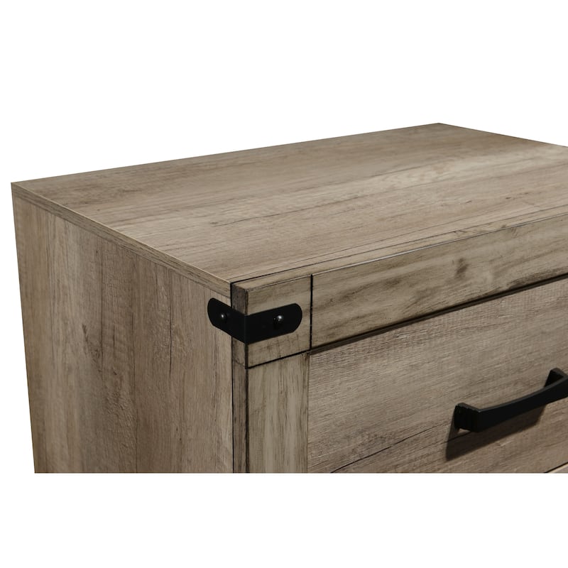 1pc Contemporary Tall Two Drawer Night Stand