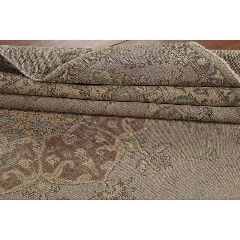 Tabriz Persian Vintage Rug Hand-Knotted Traditional Wool Carpet - 9'4"x 12'8"