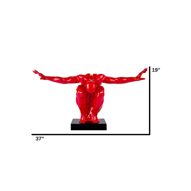 Finesse Decor Saluting Men- Resin Sculpture- Large Size