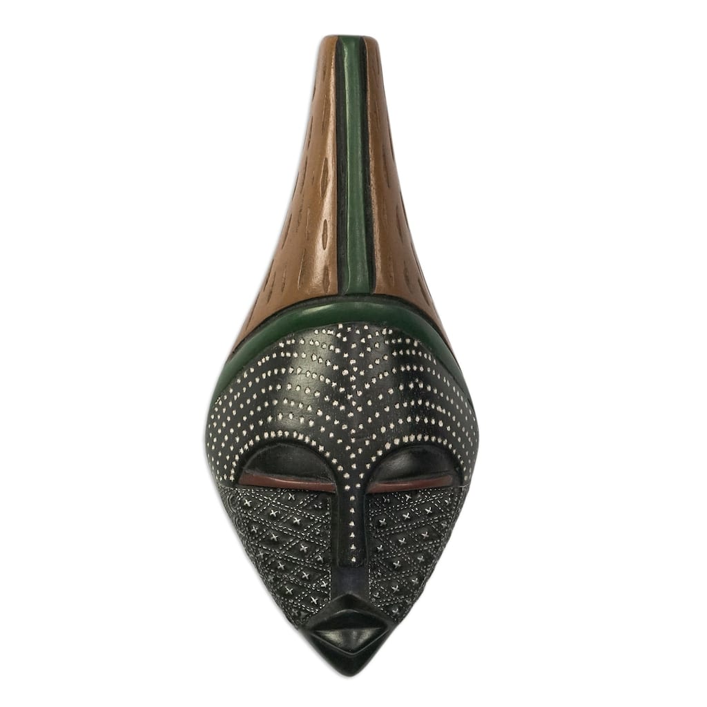 Novica Handmade Elinam African Mahogany Wood Mask