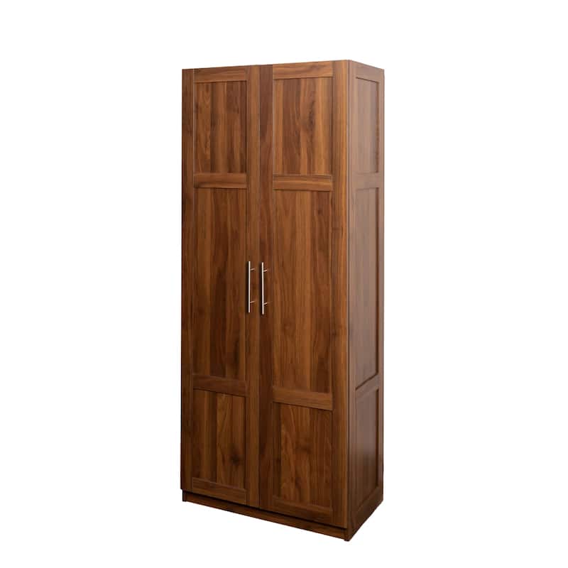 High Wardrobe And Cabinet With 2 Doors And 3 Partitions To Separate 4 Storage Spaces