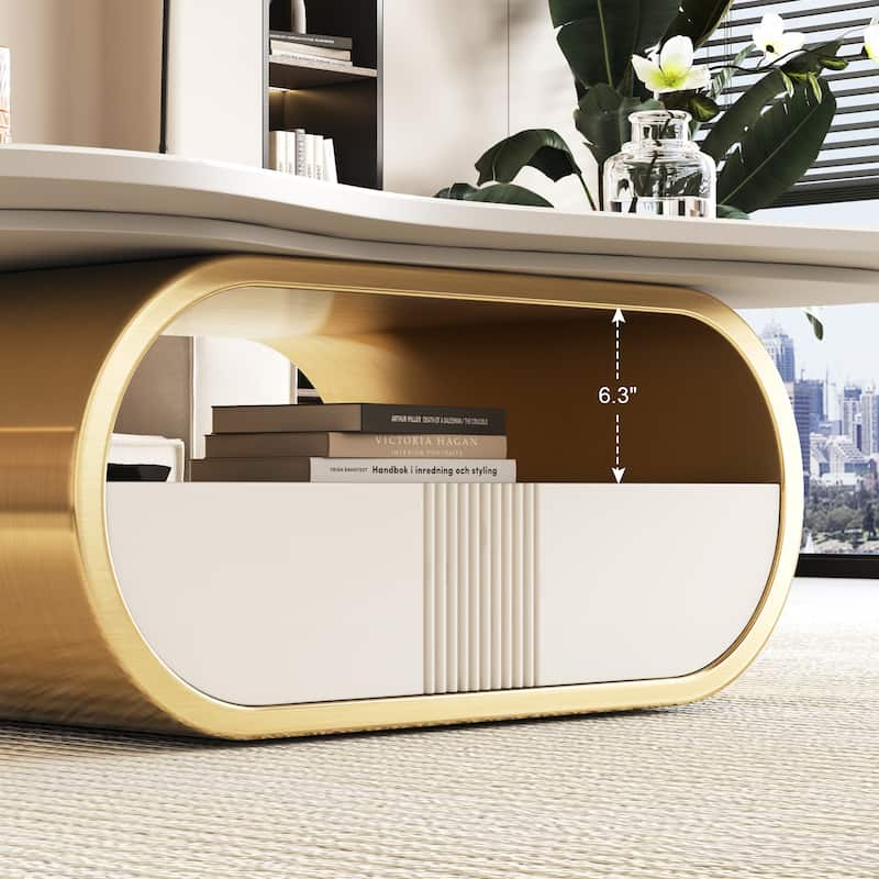 Modern Butterfly Coffee Table with Sintered Stone Top