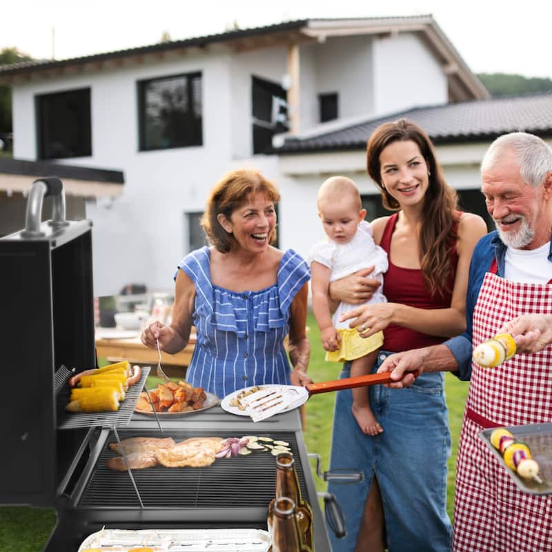 Royal Gourmet Deluxe 30-Inch Smoker Charcoal Grill with Cover,Black