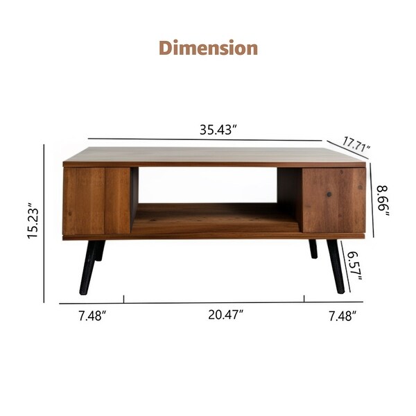 Hansabenne Mid Century Wooden Coffee Table Dining Table Farmhouse