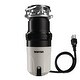 preview thumbnail 1 of 8, 1/3 HP Continuous Feed Garbage Disposal for Kitchen Sinks with Power Cord and Accessories Included - Black and Grey