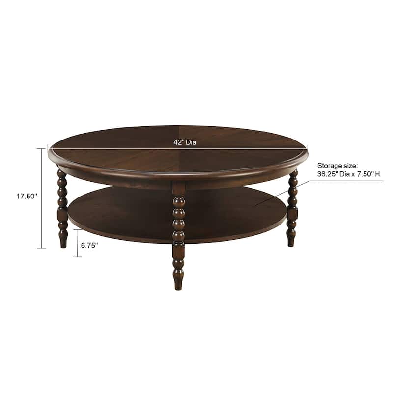 Martha Stewart Philippe Round Coffee Table with Shelf