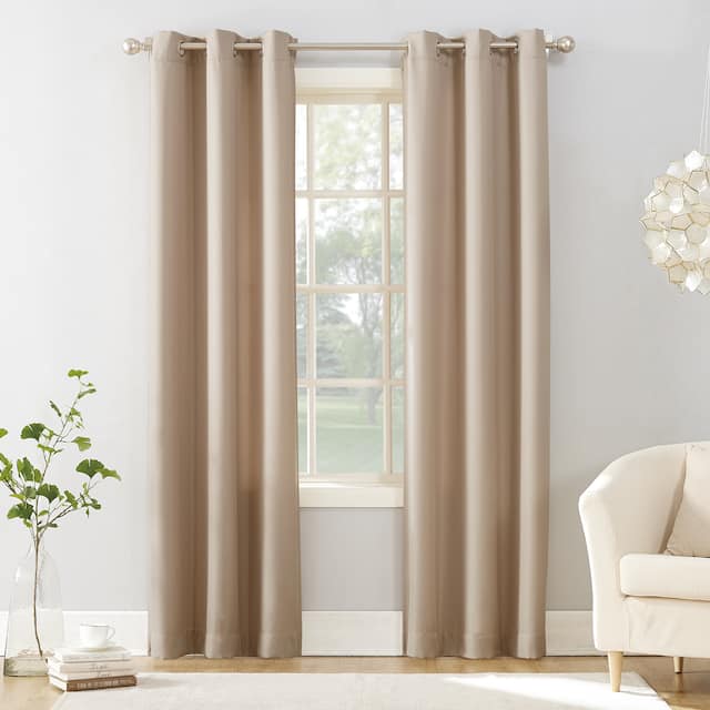 No. 918 Sora Casual Textured Grommet Curtain Panel, Single Panel - 40 x 63 - Oatmeal