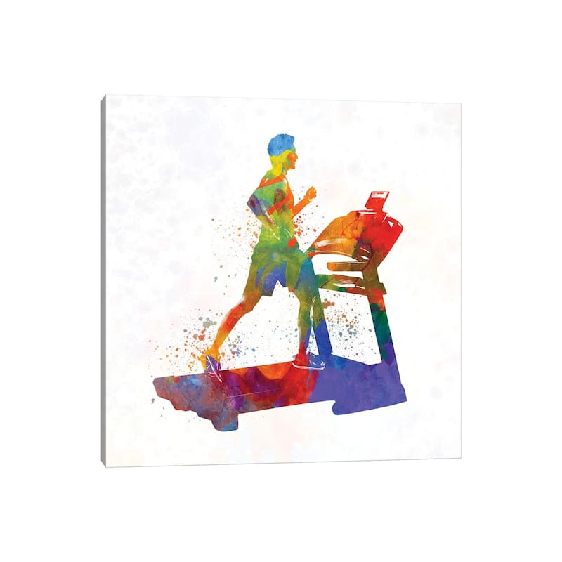 iCanvas "Male Running Treadmill" by Paul Rommer Canvas Print