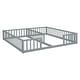 preview thumbnail 17 of 50, Two Twin Floor Bed with Fence,Guardrails