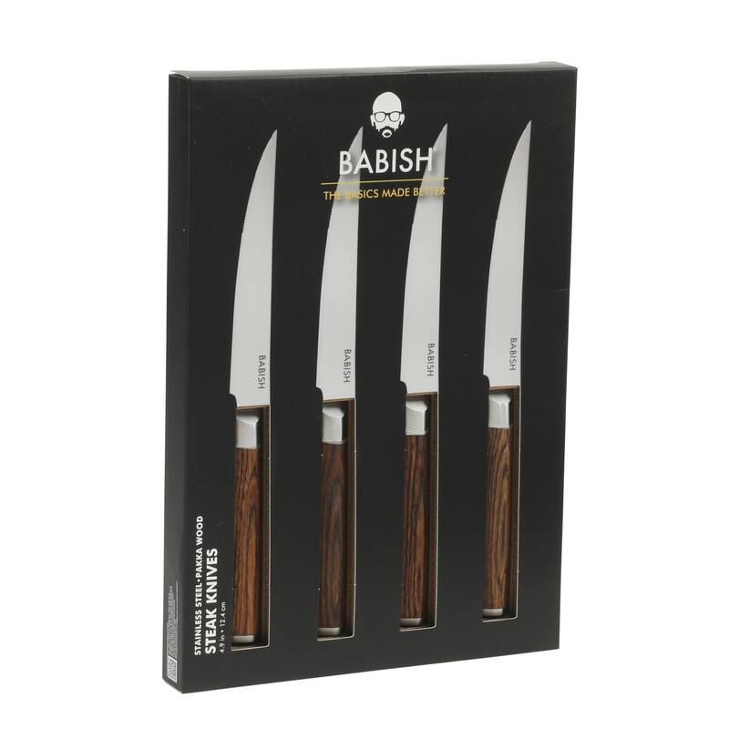 Babish High-Carbon 1.4116 German Steel 4 Pack 5" Steak Knife Set