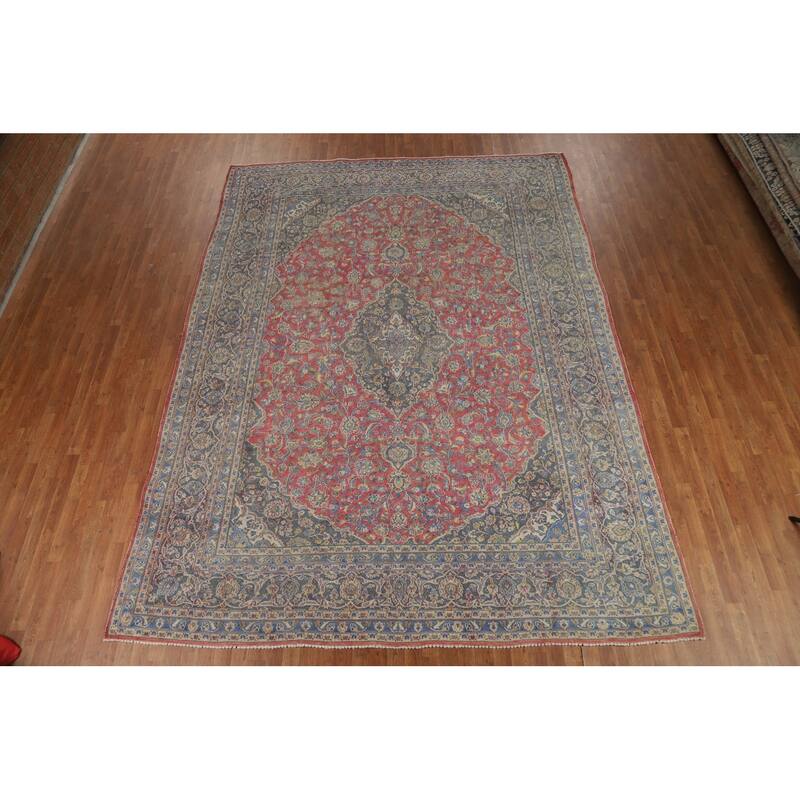 Traditional Pink Tabriz Persian Area Rug Handmade Wool Carpet - 9'6"x 12'6"