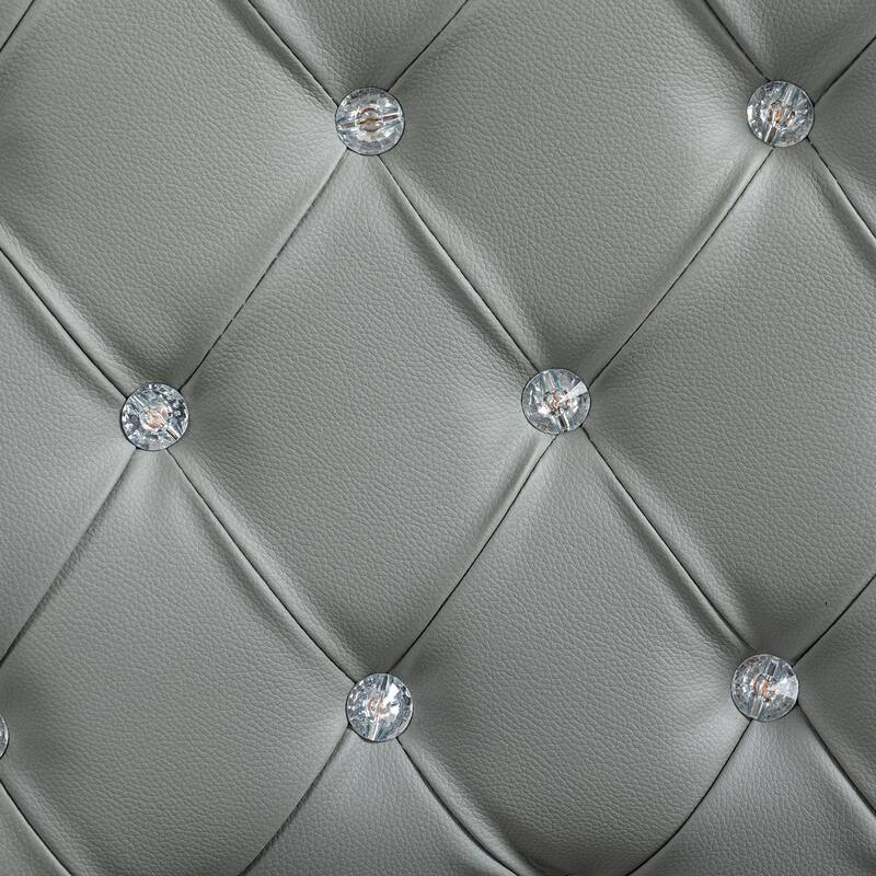 Ergonomic Leather Office Chair with Button Tufted Design, Padded Armrests, and Adjustable Height for Home Office