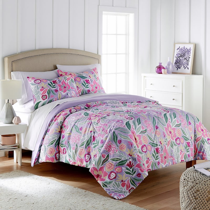 Seersucker Comforter Set - Happy Floral - Queen