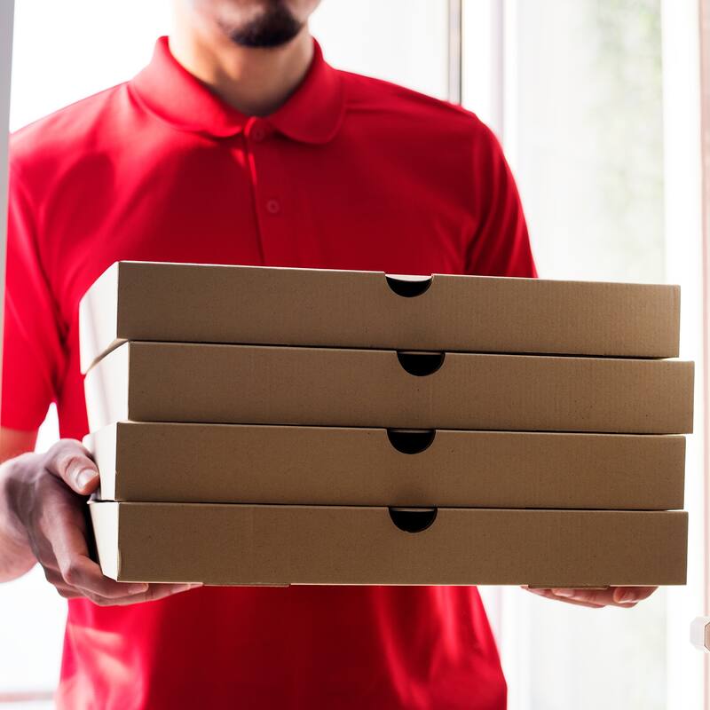 Pizza Box, 10pcs 8x8 Inches - Cowhide Paper Square Mini Pizza Boxes - Brown