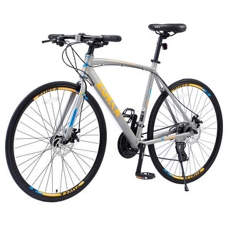 24 Speed Hybrid Bike White Road Bike City Bicycle Unisex Bikes 700C with Disc Brake and Aluminium Frame for Shopping Outing On Sale Bed Bath Beyond 41615564
