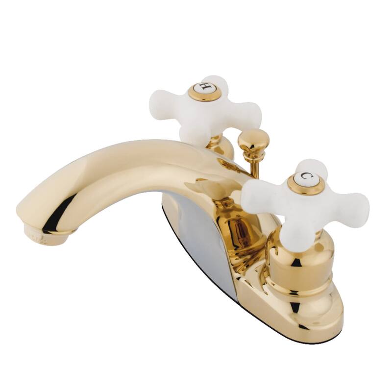 Kingston Brass English Country Centerset Bathroom Faucet with Pop-Up - Polished Brass