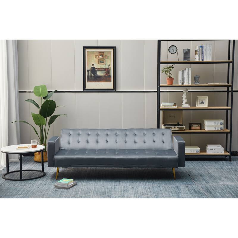 75'' Wide Tufted Velvet Convertible Sleeper sofa