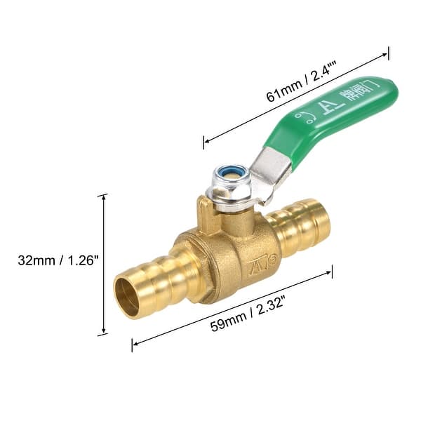Details about  / Brass Air Ball Valve Shut Off Switch 16mm Hose Barb to 16mm Hose Barb Kit