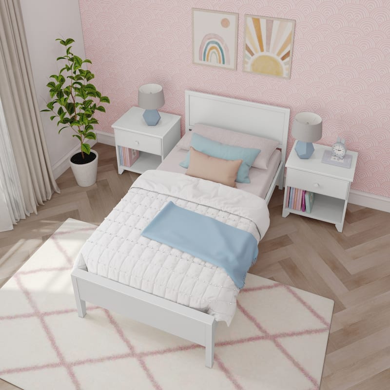 Max and Lily Twin-Size Bed with Panel Headboard