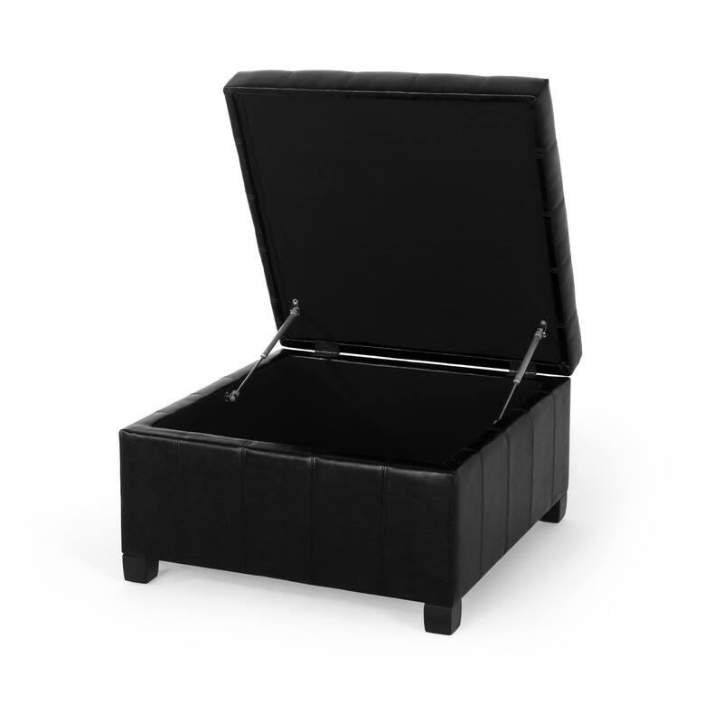 Lismore Faux Leather Storage Ottoman by Christopher Knight Home