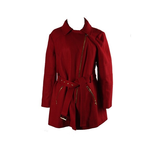 michael kors asymmetrical belted coat