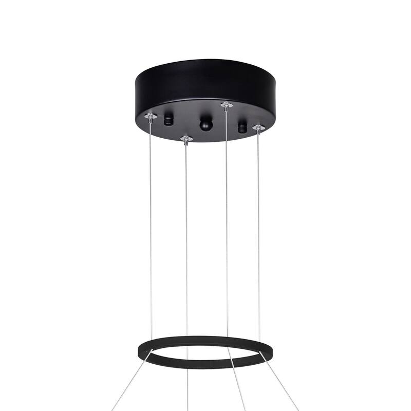 Juliette Integrated LED 24in Black Chandelier