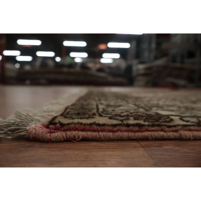 Hand Knotted Oriental 100% Wool Carpet Traditional All-Over Pink Varamin Area Rug - 5' 0'' X 3' 6''