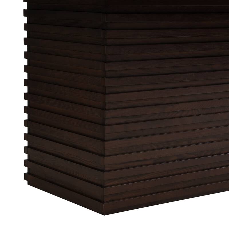 Roomfitters 84" Rectangular Dining Table with Solid Wood Top and Textured Pedestal Base, Modern Dining Room Table