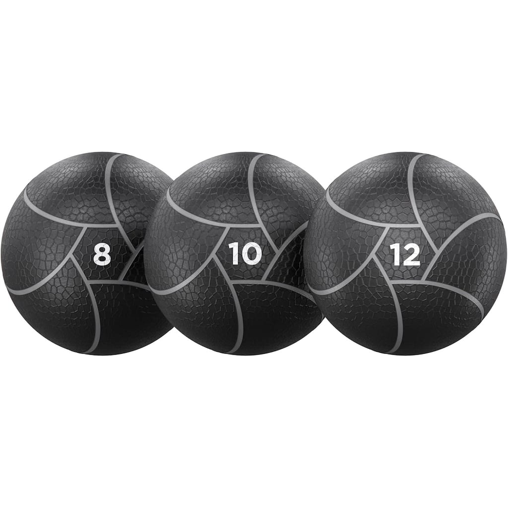 Power Systems 3-Piece 10" Elite Power Medicine Ball Kit - 8 lb, 10 lb & 12 lb for Strength Training