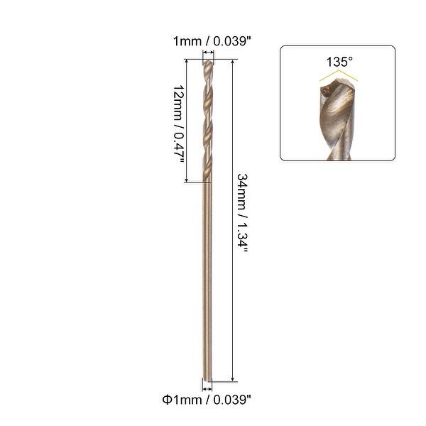 12pcs Gold Titanium Coated High Speed Steel HSS 4341 Twist Drill Bits ...