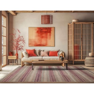 Gray 100% Wool Oriental Rug, Hand Knotted in Transitional Style - 8' x 10'