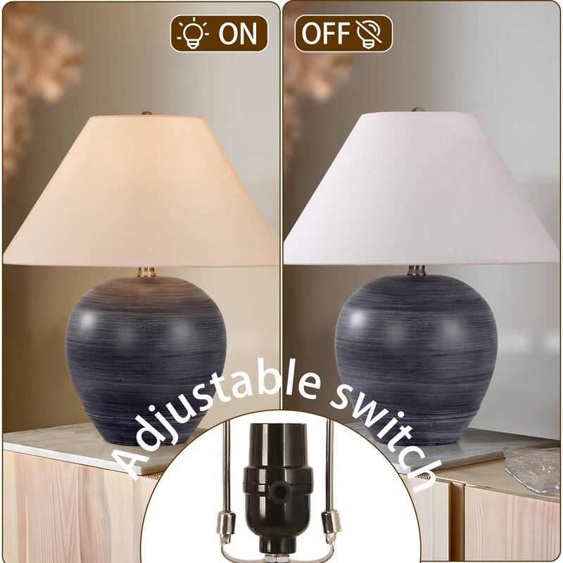 Global Accent Ceramic Table Lamp with Linen Shade