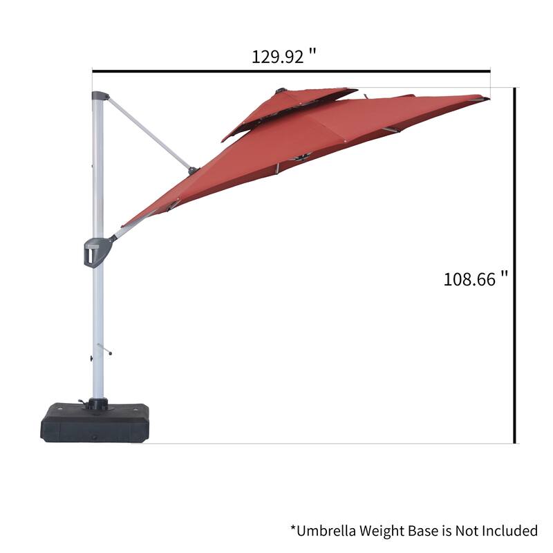 Clihome 11ft Patio Cantilever Octagonal Outdoor Umbrella With Umbrella Cover