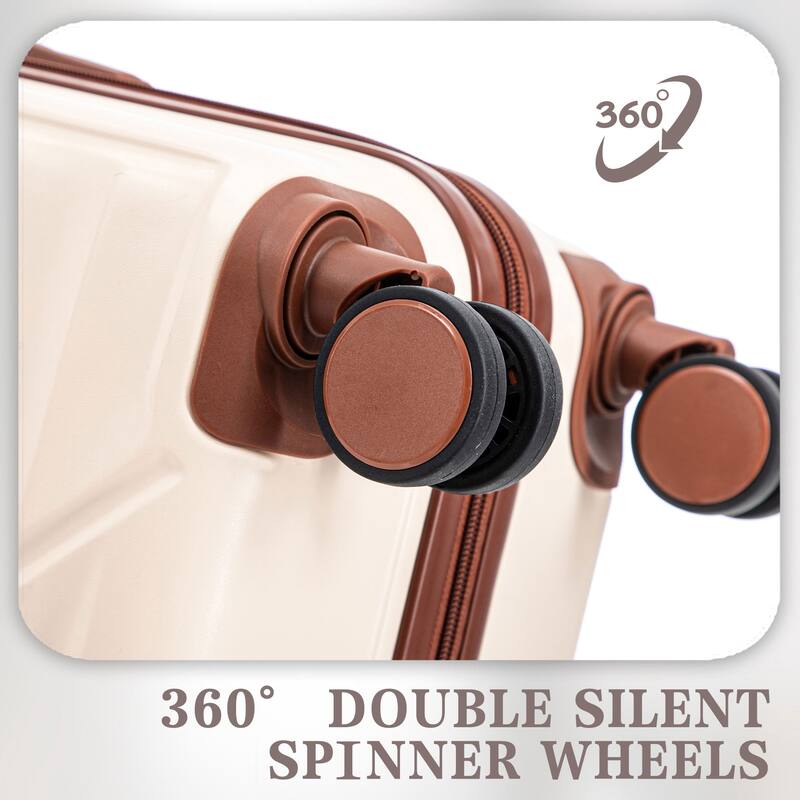 3 PCS in ABS Spinner Wheel Luggage, TSA Combination Lock for Big and Middle Size