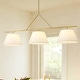 preview thumbnail 11 of 9, 61 in. 3-Light Transitional Brushed Gold Linear Chandelier with White Fabric Shades - 61.0 in. W x 15.7 in. D x 25.2 in. H