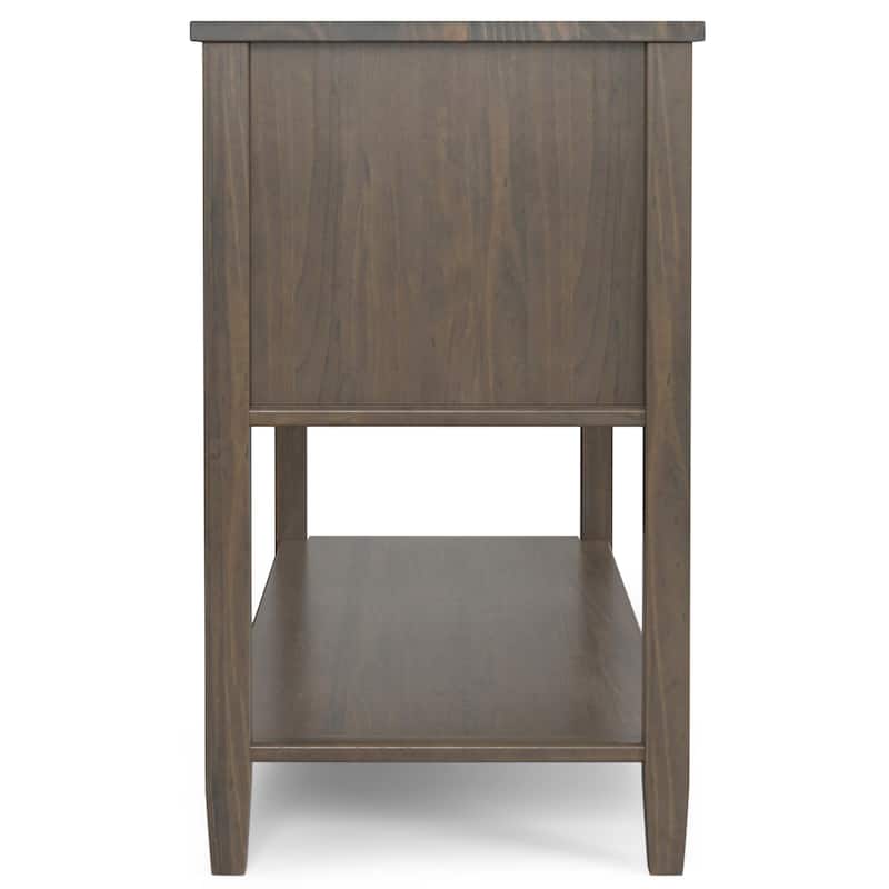 WYNDENHALL Cantina SOLID WOOD 48 inch Wide Transitional Console Table in Smoky Brown - 17.5" d x 48" w x 29.5" h