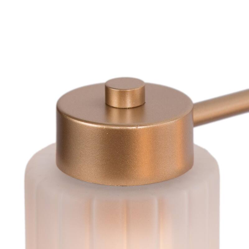 Glitter Modern Glam 6-Light Gold Linear Chandelier Frosted Glass Pendant Lights - L24.4" x W13" x H8.7"